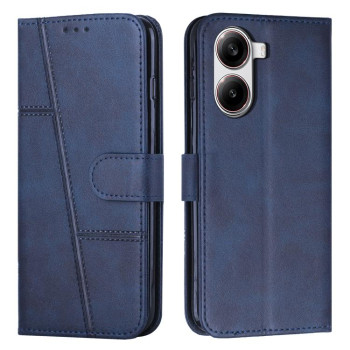 Чехол-книжка со строчкой и фактурой Calf на Xiaomi Poco X7 Pro - синий