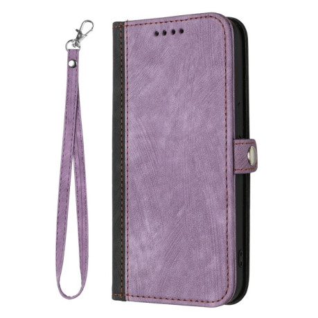 Чехол-книжка Side Buckle Double Fold Hand Strap Leather для Xiaomi Redmi Note 14 5G/Poco M7 Pro 5G - фиолетовый