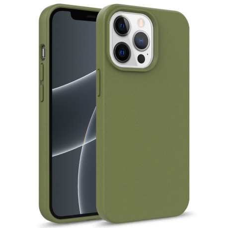 Противоударный чехол Starry Series Straw для iPhone 13 Pro Max - зеленый армейский
