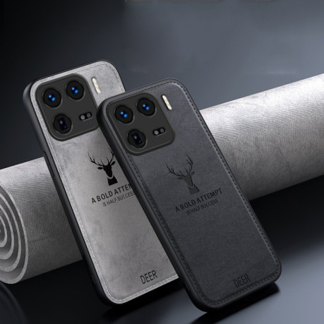 Ультратонкий чохол Deer Head Cloth Skin для Xiaomi 15 - чорний