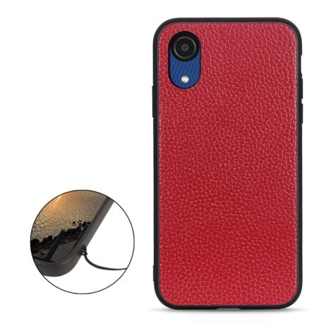 Протиударний чохол Litchi Texture для Samsung Galaxy A03 Core - червоний