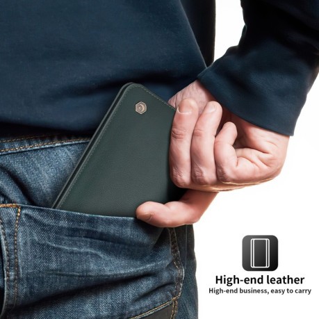 Шкіряний універсальний чохол-гаманець POLA для iPhone - зелений