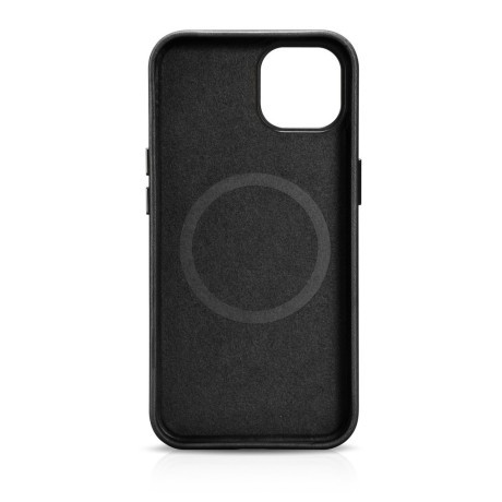 Шкіряний чохол iCarer Leather Oil Wax (MagSafe) для iPhone 14 Plus - чорний