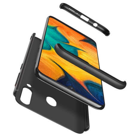 3D чехол GKK Three Stage Splicing Full Coverage на Samsung Galaxy A20 / A30- черный