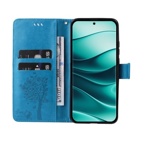 Чохол-книжка Happy Cat Pattern для Xiaomi Redmi Note 14 Pro / 14 Pro+ 5G - синій