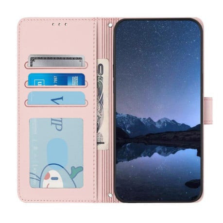 Чехол-книжка Cat Embossing Pattern на Xiaomi 15T Pro 5G - розовый