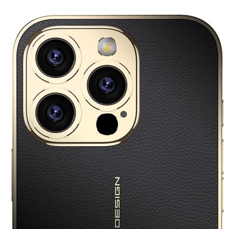 Противоударный чехол GKK Plated Plain Leather для iPhone 16 Pro - черный