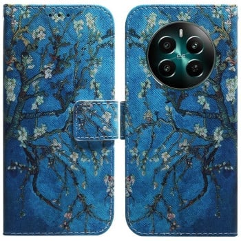 Чехол-книжка Coloured Drawing для Realme 12+ 5G/12 4G/13 4G - Apricot