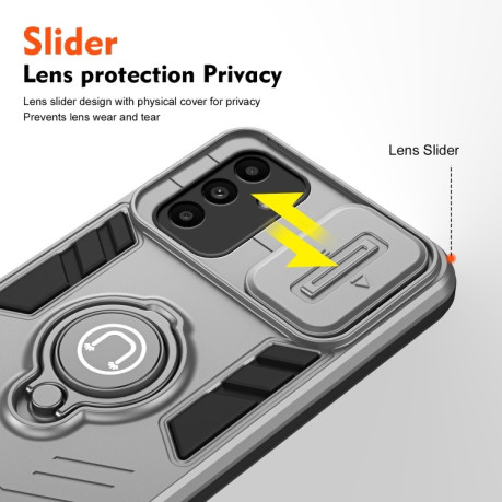Протиударний чохол Sliding Camshield Ring Holder для Samsung Galaxy A16 5G - сірий