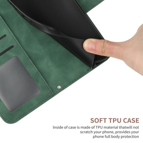 Чехол-книжка Skin Feel с рисунком подсолнуха на Xiaomi Redmi A5 4G 173.3mm - зеленый