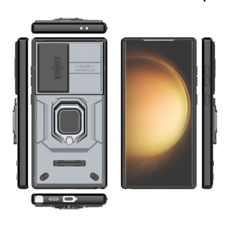 Противоударный чехол Sliding Camshield для Samsung Galaxy S24 5G - серый