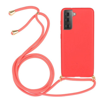 Противоударный чехол Wheat Straw Material на Samsung Galaxy S21 Plus - красный
