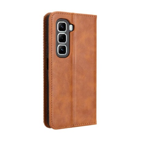 Чохол-книжка Magnetic Buckle Retro Crazy Horse Texture на Infinix Hot 50 Pro+ 4G - коричневий