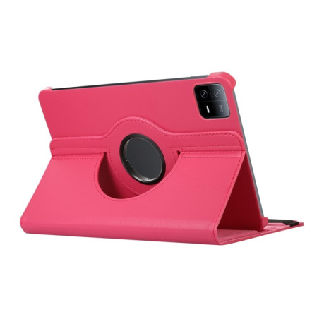 Чехол-книжка 360 Degree Rotation Litchi для Xiaomi Pad 7 Pro / Pad 7 - пурпурно-красный