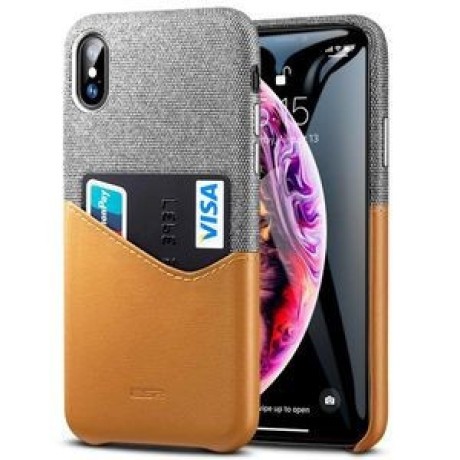 Чохол з відділенням для кредитних карток ESR Metro Series на iPhone XS / X-коричневий