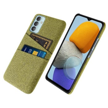 Противоударный чехол Cloth Texture with Dual Card Slots для Samsung Galaxy M23 5G - желтый