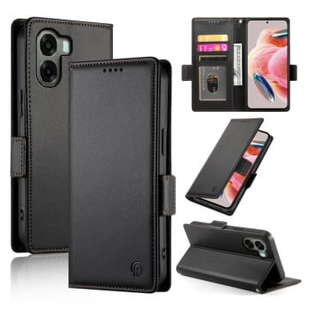 Чехол-книжка Side Buckle Magnetic Frosted Leather на OPPO A6x 5G / A6 5G Global — чёрный
