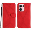 Чохол-книжка Stitching Embossed Leather для OPPO Reno13 Pro Global - червоний