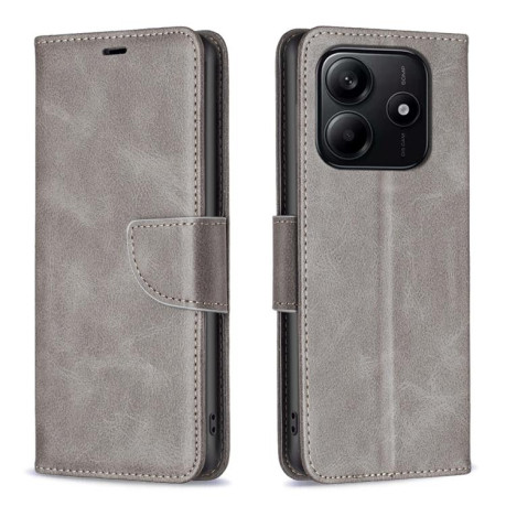 Чехол-книжка Retro Lambskin Textureдля Xiaomi Redmi Note 14 4G - серый