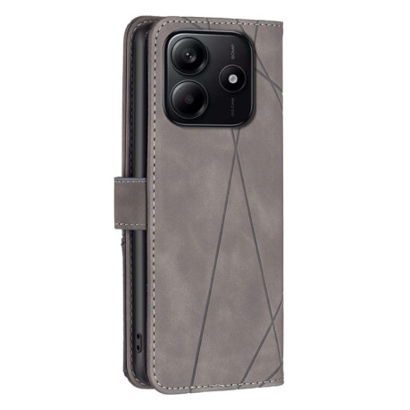 Чохол-книжка Rhombus Texture для Xiaomi Redmi Note 14 5G/Poco M7 Pro 5G - сірий