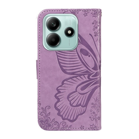Чохол-книжка Swallowtail Butterfly Embossed Leather для Xiaomi Redmi Note 14 5G/Poco M7 Pro 5G - фіолетовий