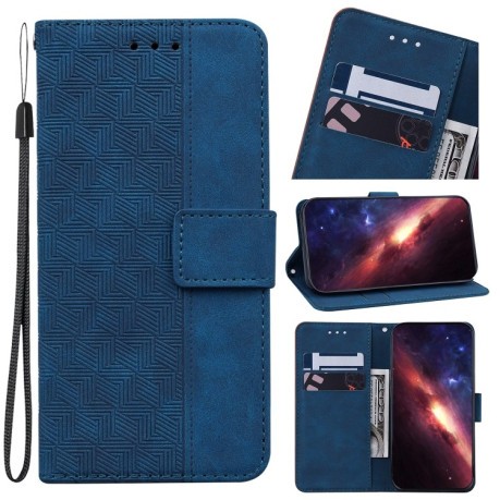 Чехол-книжка Geometric Embossed на Samsung Galaxy M33 5G 165,4mm - синий
