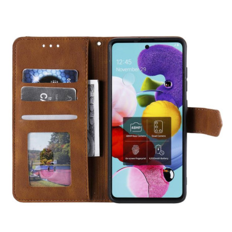 Чехол-книжка Stitching Skin Feel для Redmi Note 14 Pro 4G - коричневый