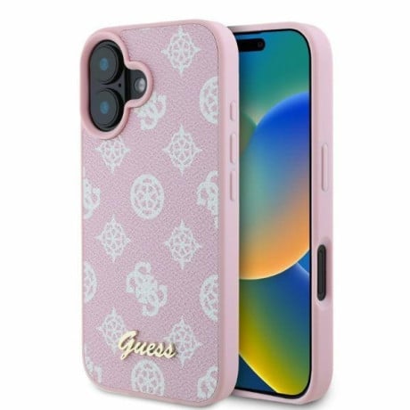 Оригінальний чохол Guess  Peony Script MagSafe для iPhone 16 - Pink