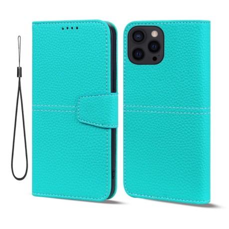 Чохол-книжка Litchi RFID Leather для iPhone 14 Pro - синій