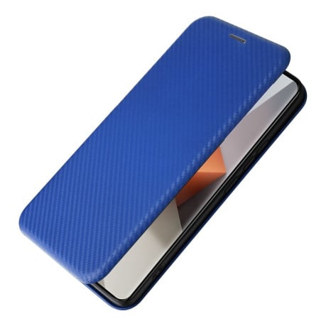 Чохол-книжка Carbon Fiber Texture на Xiaomi Redmi Note 13 Pro+ - синій