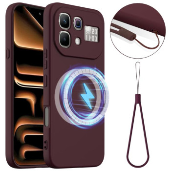 Силиконовый чехол Shockproof Silicone с Magsafe на Infinix Note 60 / 60 Pro 5G — сливовый