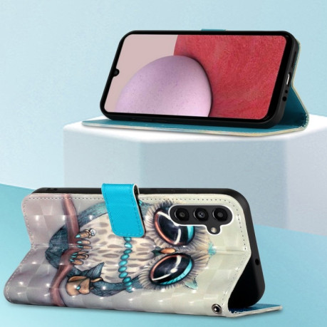Чехол-книжка 3D Painting для Samsung Galaxy A15 - Grey Owl