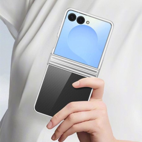 Противоударный чехол 6D Electroplating Full Coverage with Magnetic Ring для Samsung Galaxy Flip7 5G - фиолетовый