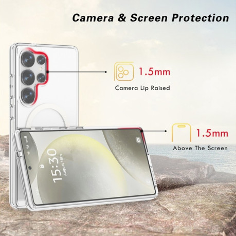 Противоударный чехол Terminator Style Transparent MagSafe Magnetic для Samsung Galaxy S25 Ultra 5G - прозрачный