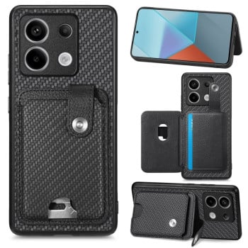 Противоударный чехол Wristband Kickstand Card для Xiaomi Redmi Note 13 Pro 5G/Poco X6 5G - черный