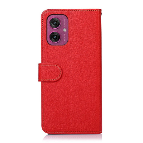Чехол-книжка KHAZNEH Litchi Texture для Motorola Moto G55 5G - красный