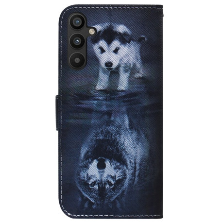 Чехол-книжка Coloured Drawing для Samsung Galaxy A34 5G - Wolf and Dog