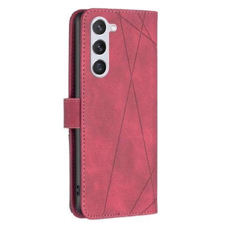 Чохол-книжка з фактурою Rhombus та магнітним хлястиком на Samsung Galaxy S25 5G - червоний