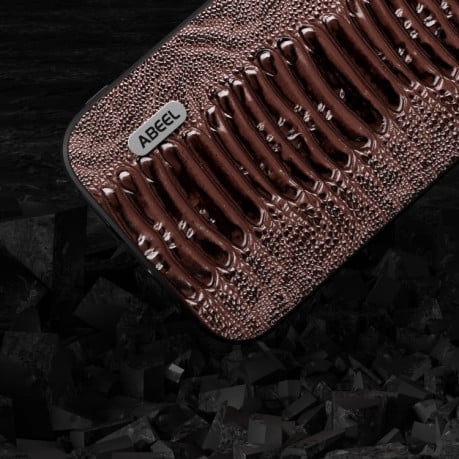 Шкіряний Чохол ABEEL Genuine Leather Weilai Series для iPhone 15 Pro Max - кавовий