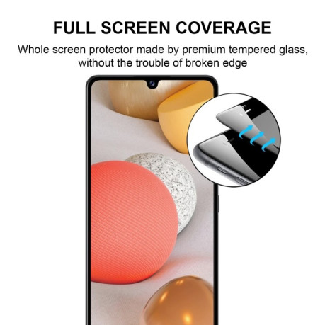 Защитное стекло 3D Full Glue Full Screen на Samsung Galaxy A42 - черное