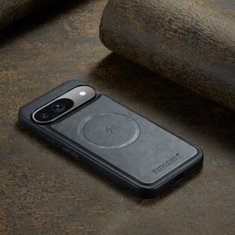 Чехол Fierre Shann Cowhide Texture MagSafe Magnetic для Google Pixel 9 Pro XL - черный