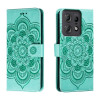 Чохол-книжка Sun Mandala Embossing Pattern для Motorola Edge 50 Pro - зелений
