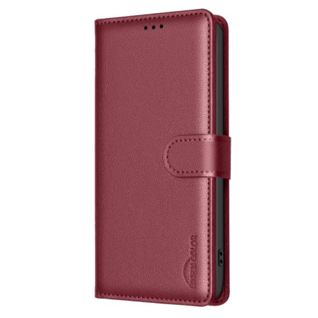 Чехол-книжка Litchi Texture RFID Anti-theft Leather для Xiaomi  Redmi Note 14 Pro 4G - красный
