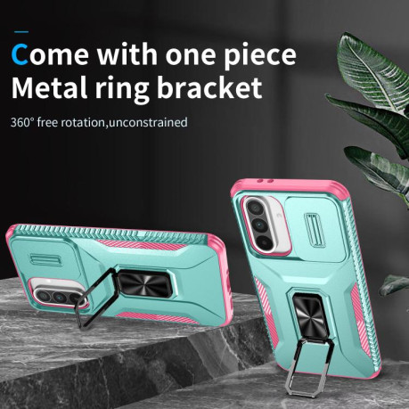 Протиударний чохол Sliding Camshield для Samsung Galaxy A36 - Grey Green + Pink