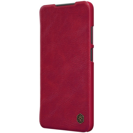 Кожаный чехол-книжка Nillkin Qin Series для Xiaomi Redmi 10 Prime / 10 - красный