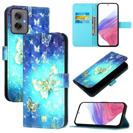 Чехол-книжка 3D Painting для Motorola Moto G55 - Butterfly