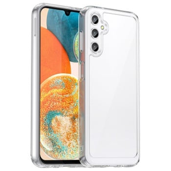 Противоударный чехол  Colorful Acrylic Series с цветной силиконовой боковиной на Samsung Galaxy A14 4G - прозрачный
