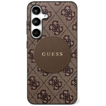 Оригінальний чохол Guess 4G Round Patch Classic Logo MagSafe для Samsung Galaxy S25 - Brown