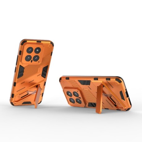 Противоударный чехол Punk Armor для Xiaomi 14 - оранжевый