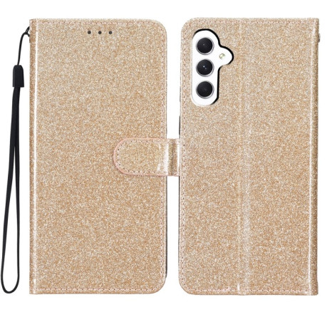 Чехол-книжка Glittery Powder Flip на Samsung Galaxy A35 - золотой
